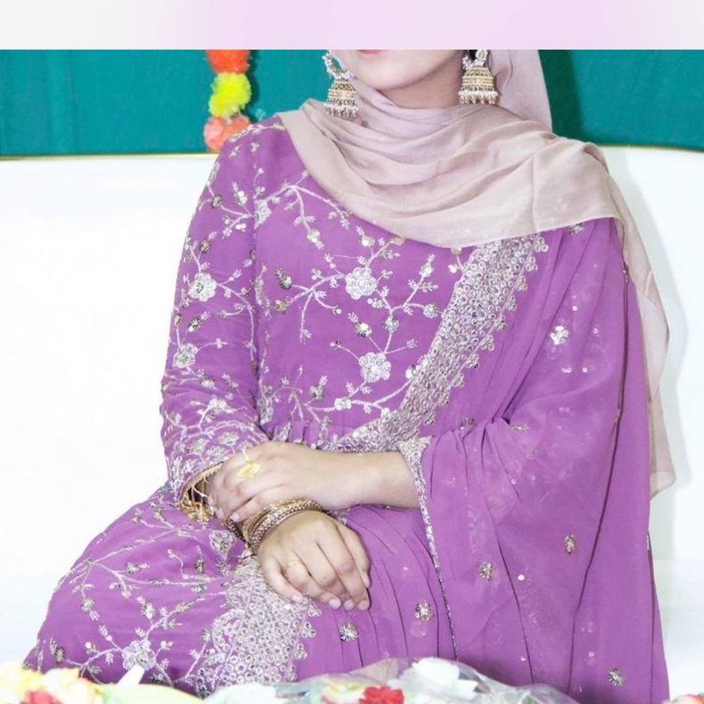Embroidered Purple Women's Formal Dress
